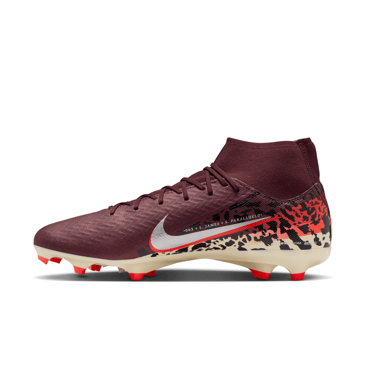 Nike United Mercurial Superfly 10 Academy-Burgundy /Red/Metallic Silver product image 2, provided for visual reference and