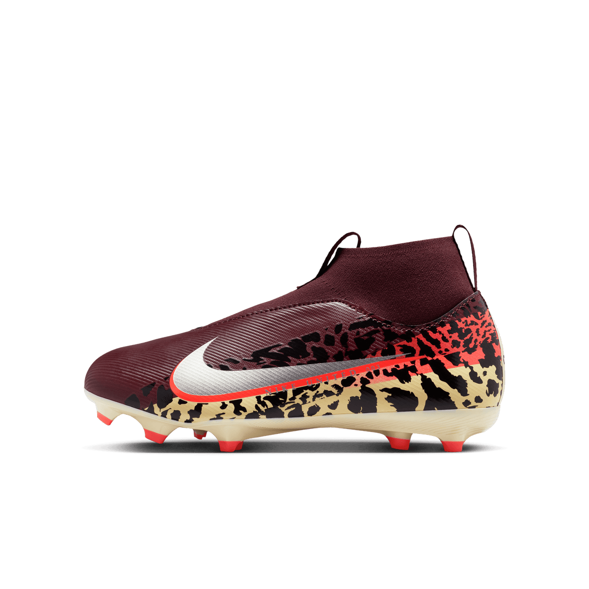 Nike United Jr. Mercurial Superfly 10 Academy-Burgundy /Red/Metallic Silver product image 2, provided for visual reference
