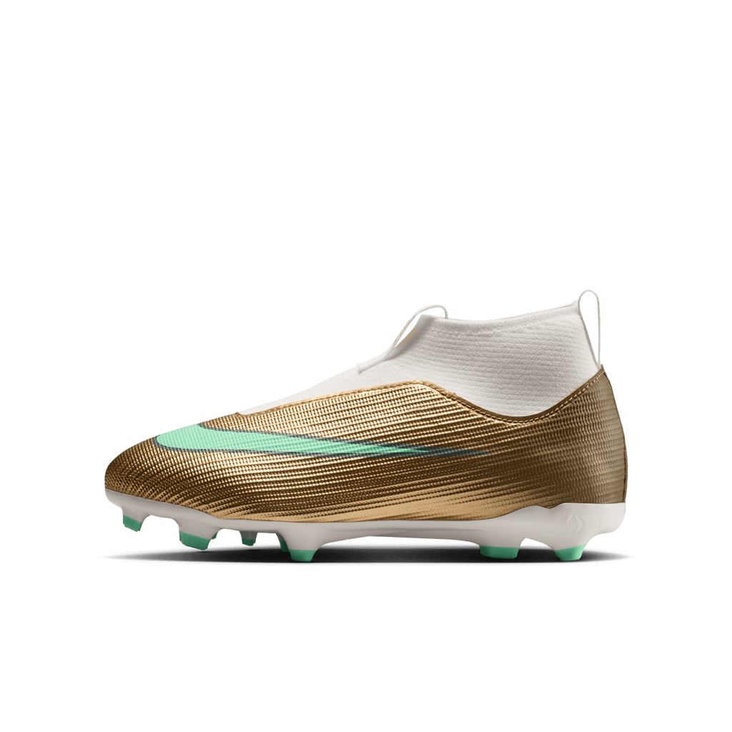 Nike Jr. Mercurial Superfly 11 Academy "Kylian Mbappé" MG-METALLIC GOLD/GREEN GLOW product image 6, provided for visual