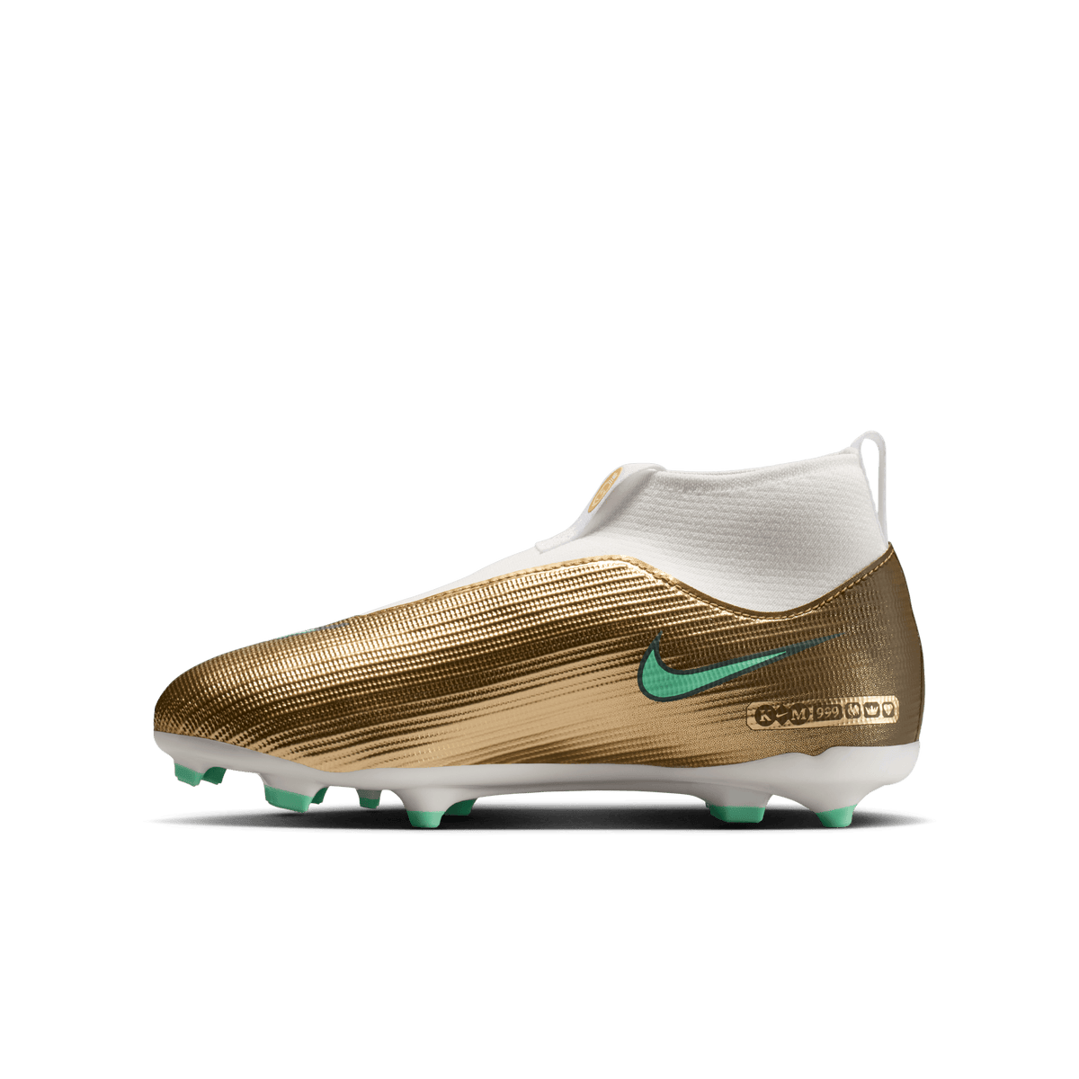 Nike Jr. Mercurial Superfly 11 Academy "Kylian Mbappé" MG-METALLIC GOLD/GREEN GLOW product image 10, provided for visual