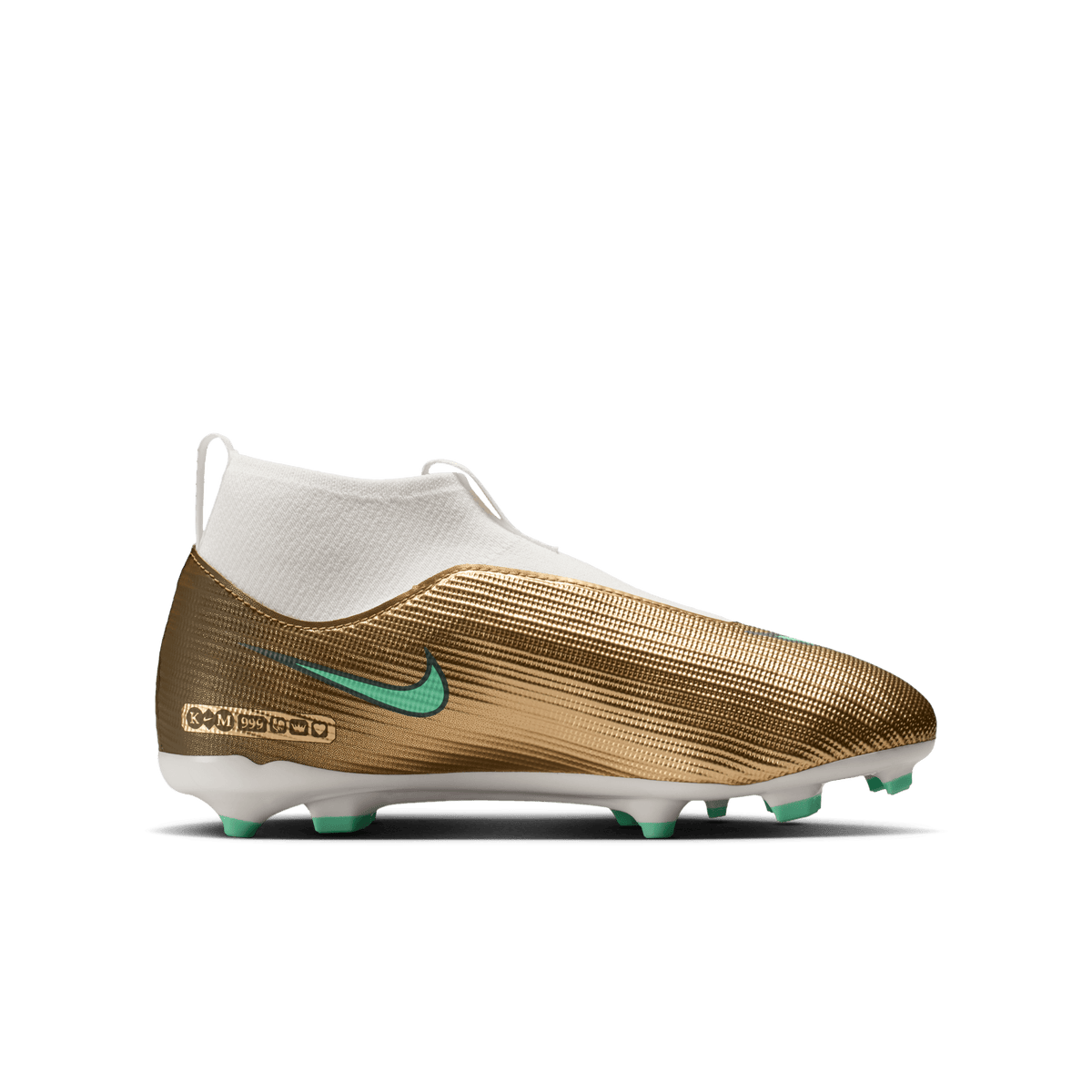 Nike Jr. Mercurial Superfly 11 Academy "Kylian Mbappé" MG-METALLIC GOLD/GREEN GLOW product image 3, provided for visual