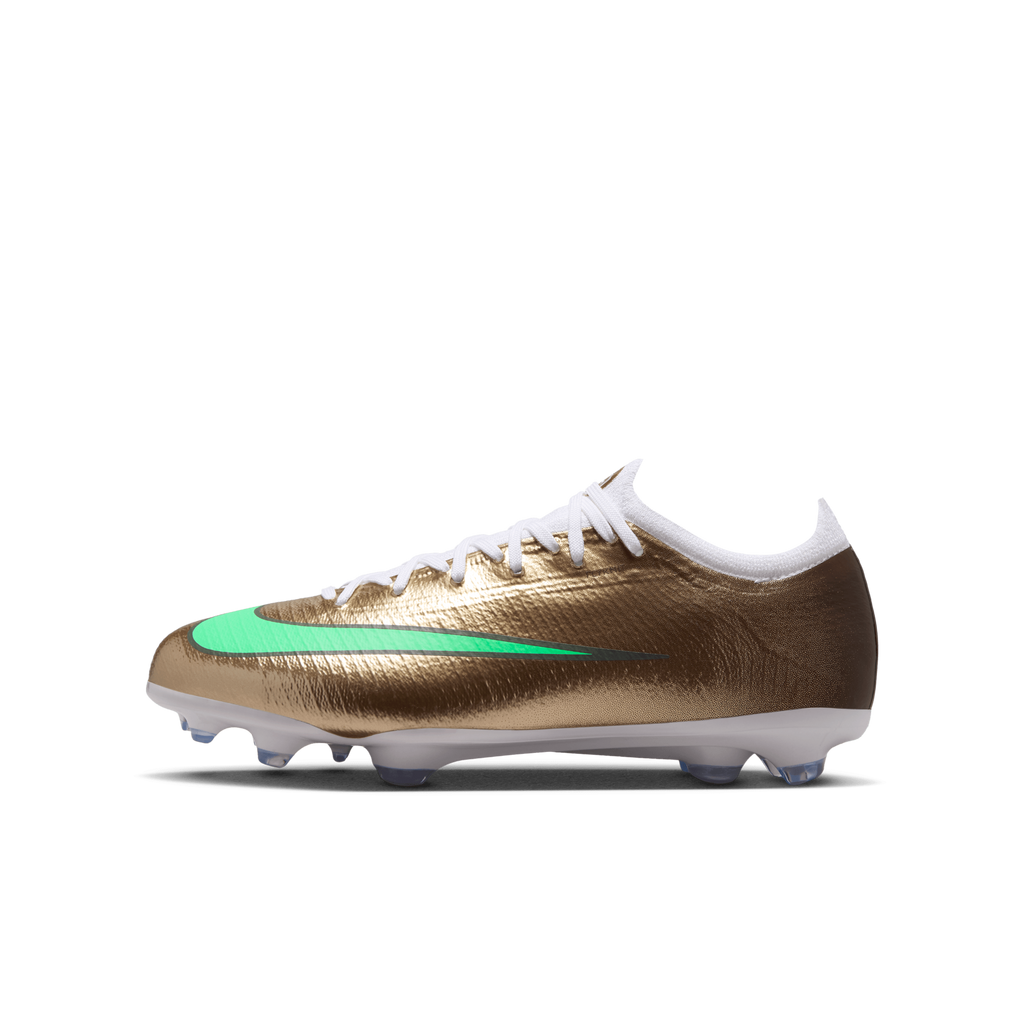 Nike Jr. Mercurial Vapor 17 Pro "Kylian Mbappé" FG-METALLIC GOLD/GREEN GLOW product image 10, provided for visual reference