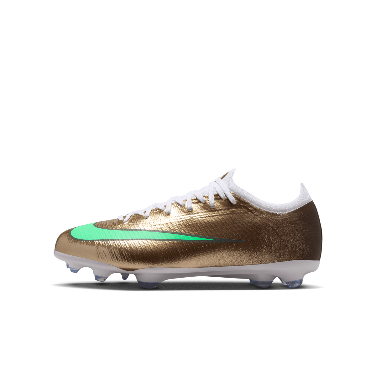 Nike Jr. Mercurial Vapor 17 Pro "Kylian Mbappé" FG-METALLIC GOLD/GREEN GLOW product image 10, provided for visual reference