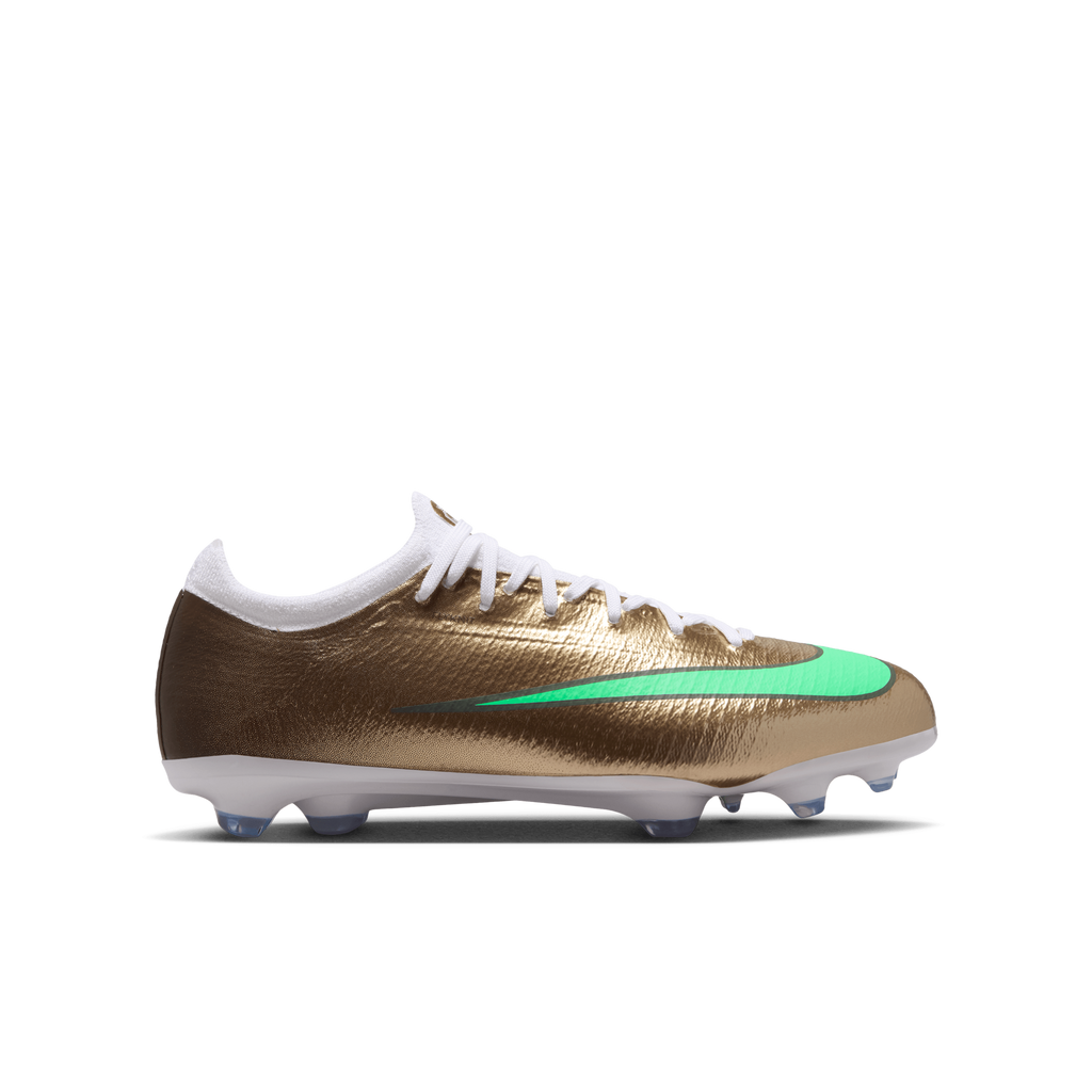 Nike Jr. Mercurial Vapor 17 Pro "Kylian Mbappé" FG-METALLIC GOLD/GREEN GLOW product image 1, provided for visual reference
