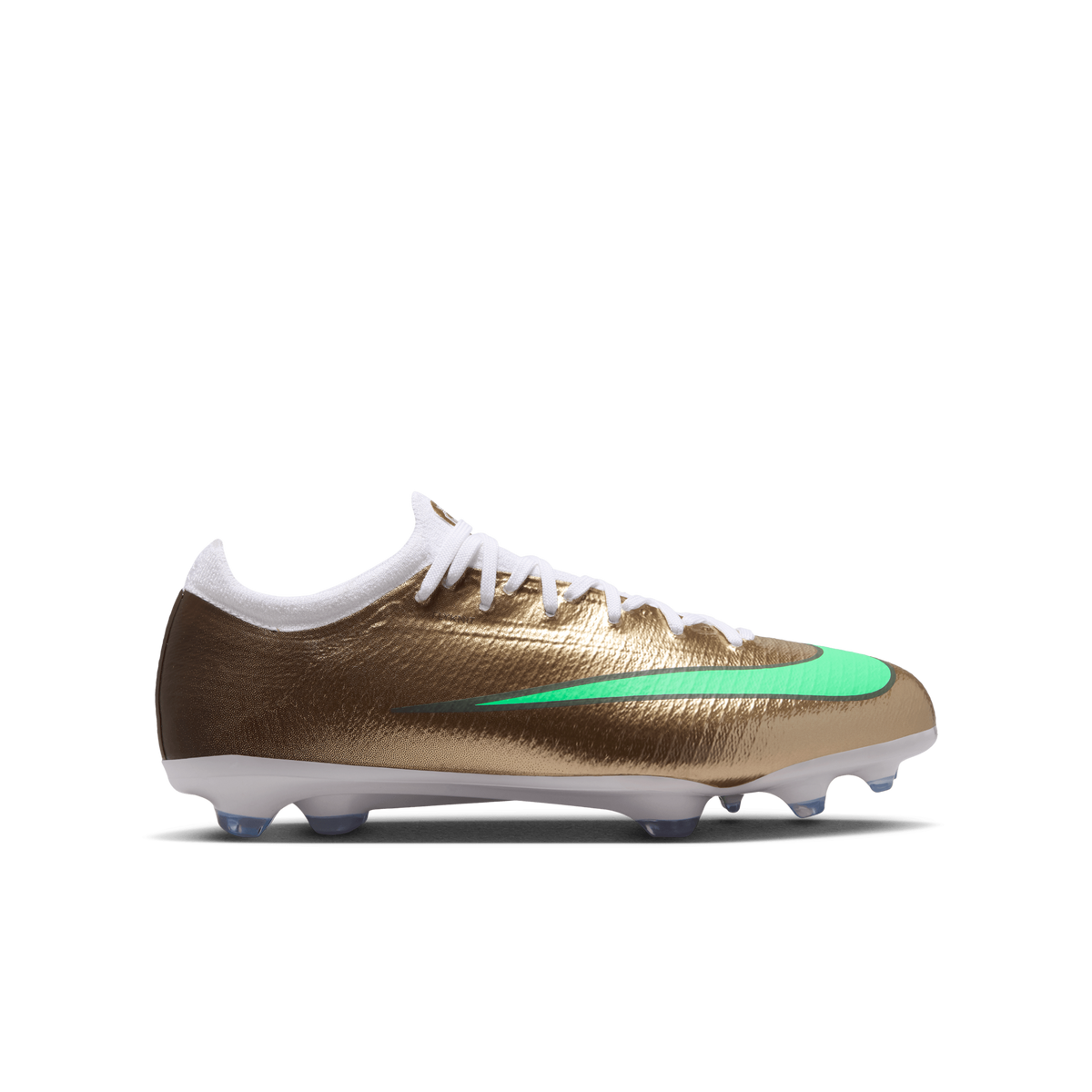 Nike Jr. Mercurial Vapor 17 Pro "Kylian Mbappé" FG-METALLIC GOLD/GREEN GLOW product image 1, provided for visual reference