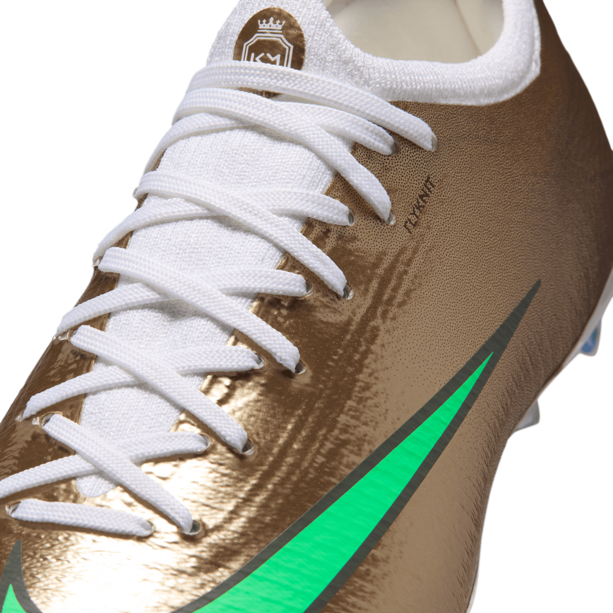Nike Jr. Mercurial Vapor 17 Pro "Kylian Mbappé" FG-METALLIC GOLD/GREEN GLOW product image 3, provided for visual reference