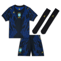 Nike Little Kids Brazil Stadium Away Jordan Soccer Replica 3-Piece Kit product image 1, provided for visual reference and