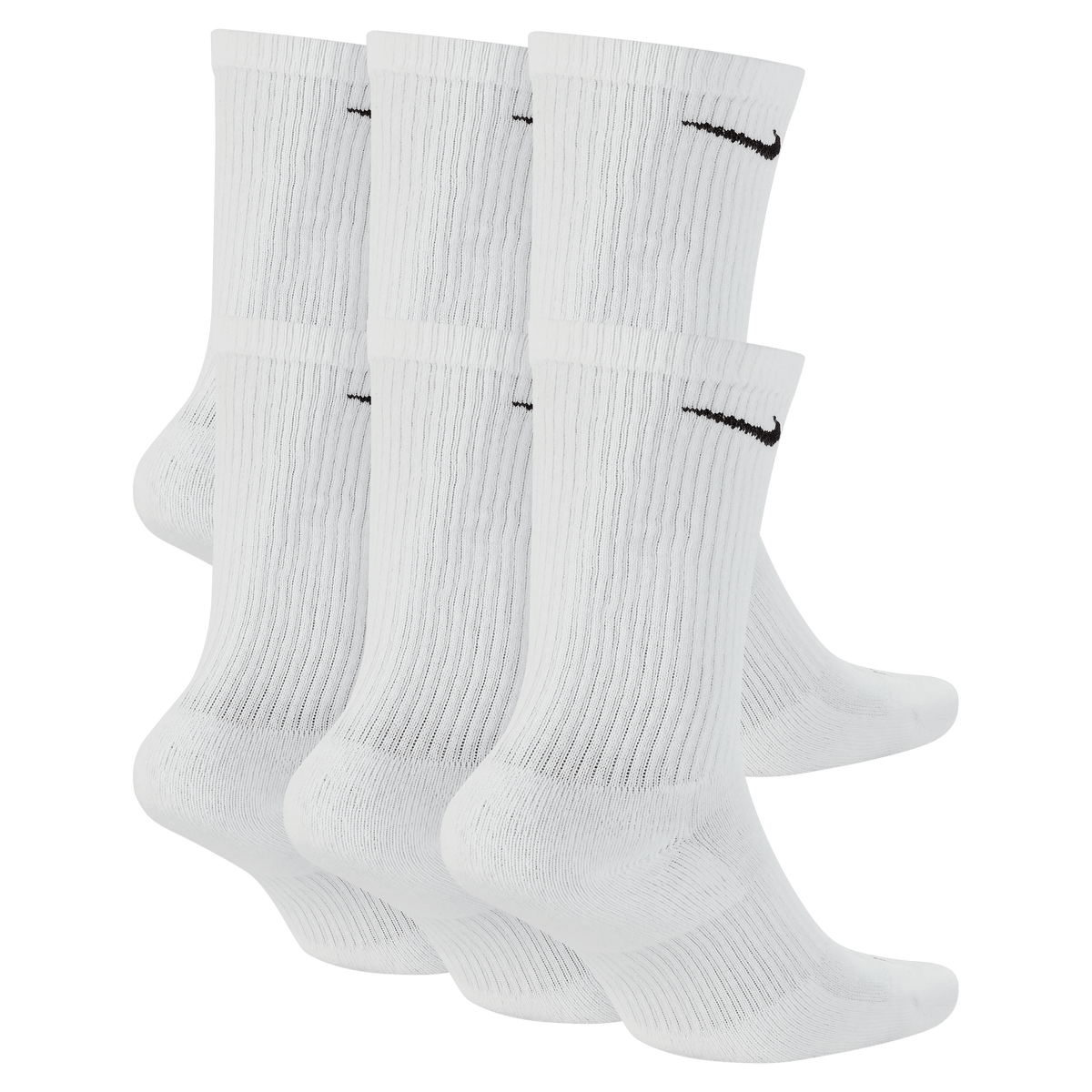 Nike Everyday Plus Cushioned Training Crew Socks (6 Pairs)-White product image 2, provided for visual reference and product