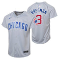 Alex Bregman Chicago Cubs Nike Youth Road Grey Limited Jersey product image 1, provided for visual reference and product