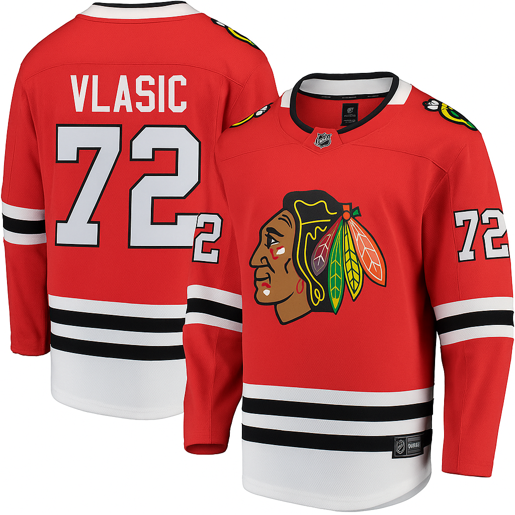 Alex Vlasic Chicago Blackhawks Fanatics Red Breakaway Men Jersey product image 1, provided for visual reference and product
