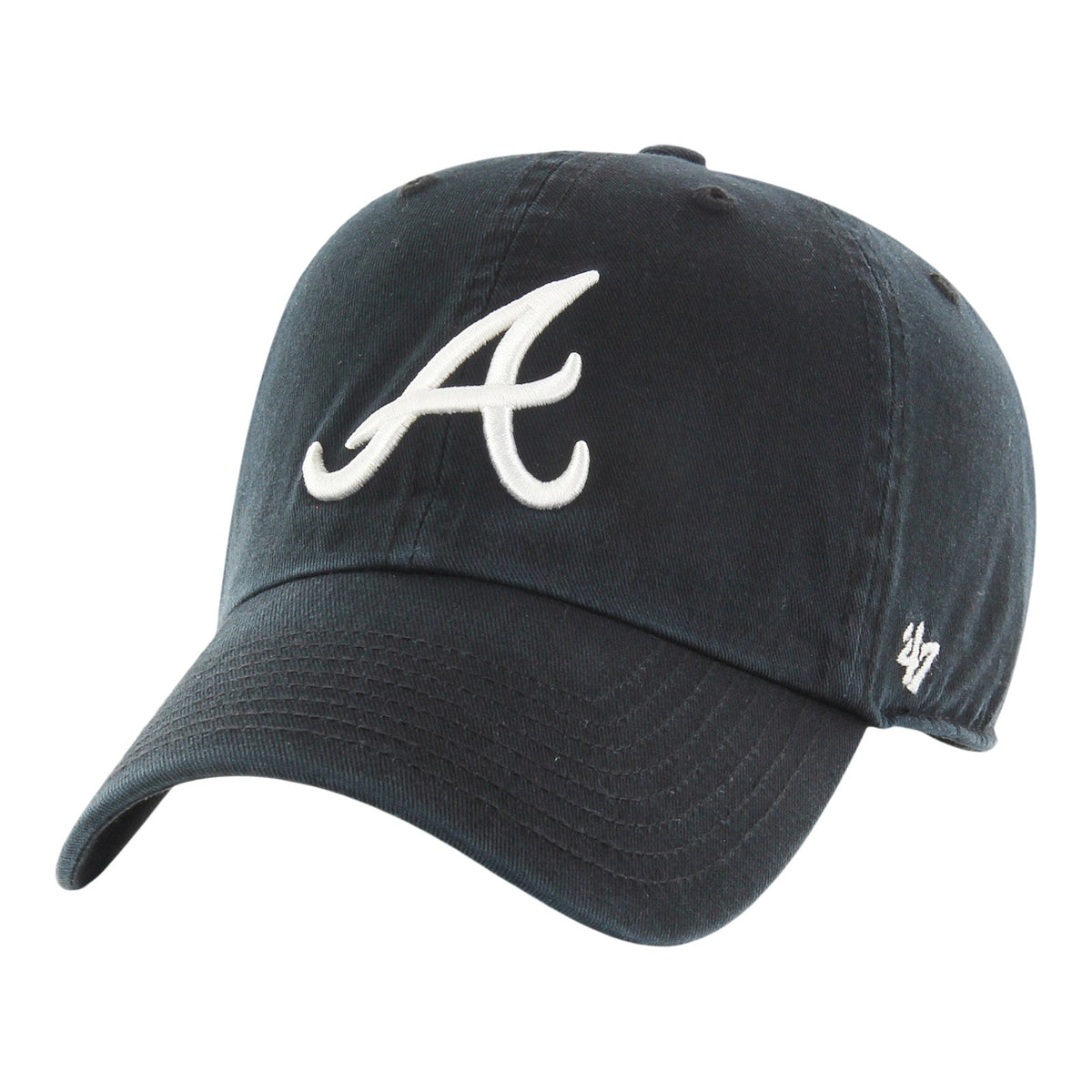 Atlanta Braves '47 Clean Up Black Adjustable Hat product image 1, provided for visual reference and product detail review