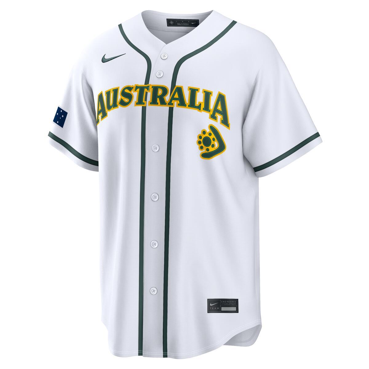 Australia World Baseball Classic 2026 Nike White Home Jersey product image 2, provided for visual reference and product