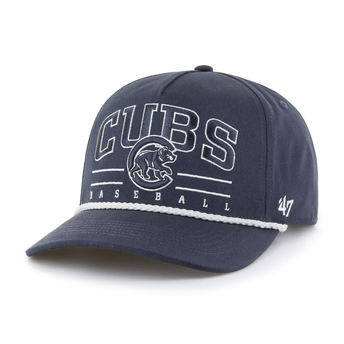 Chicago Cubs Vintage Navy Roscoe Rope '47 Hitch Adjustable Hat product image 2, provided for visual reference and product