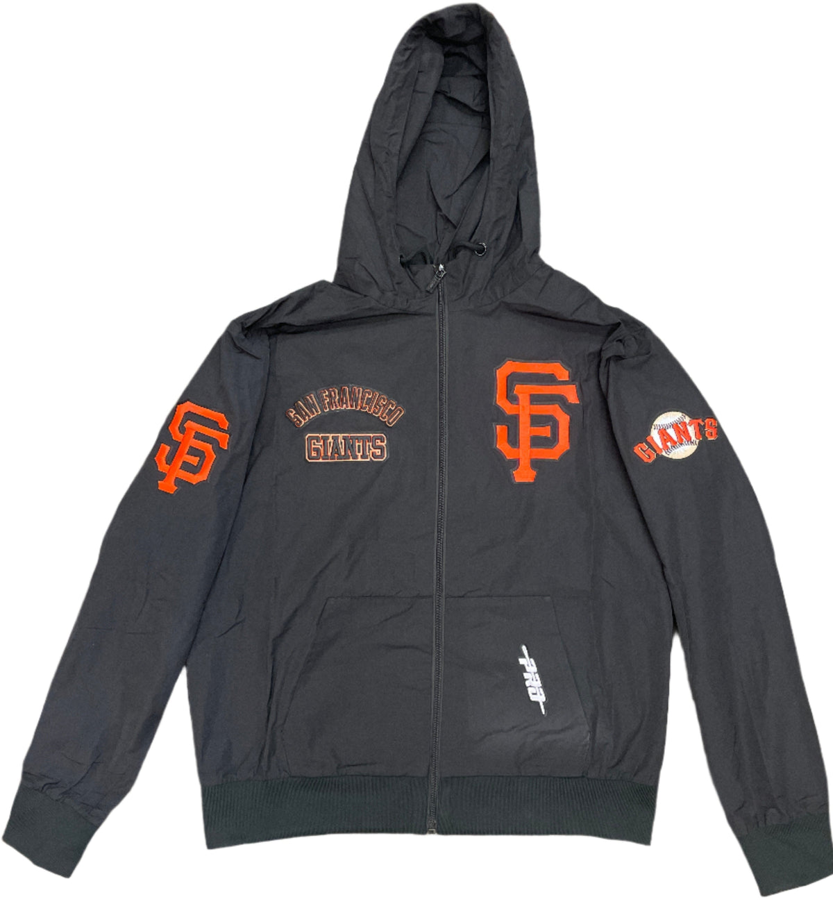 Pro Standard Men San Francisco Giants Hybrid Woven Jacket-Black product image 1, provided for visual reference and product