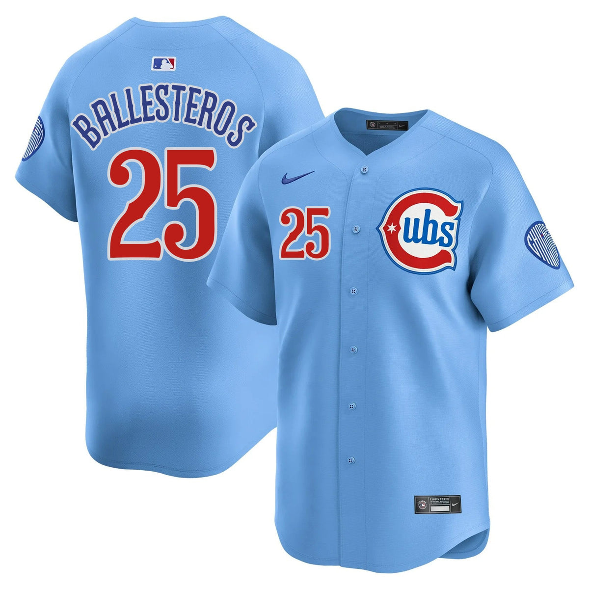Moisés Ballesteros Chicago Cubs Nike Men Light Blue 2nd Alternate Limited Jersey product image 1, provided for visual