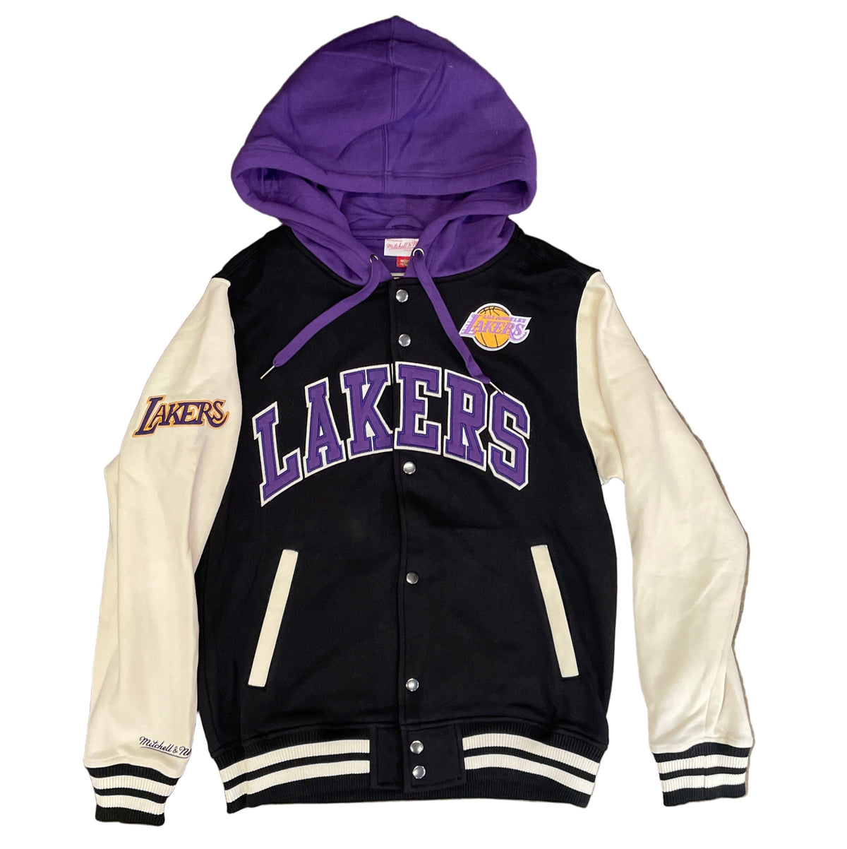 Mitchell & Ness Los Angeles Lakers Courtside Fleece Full-Snap Jacket product image 1, provided for visual reference and