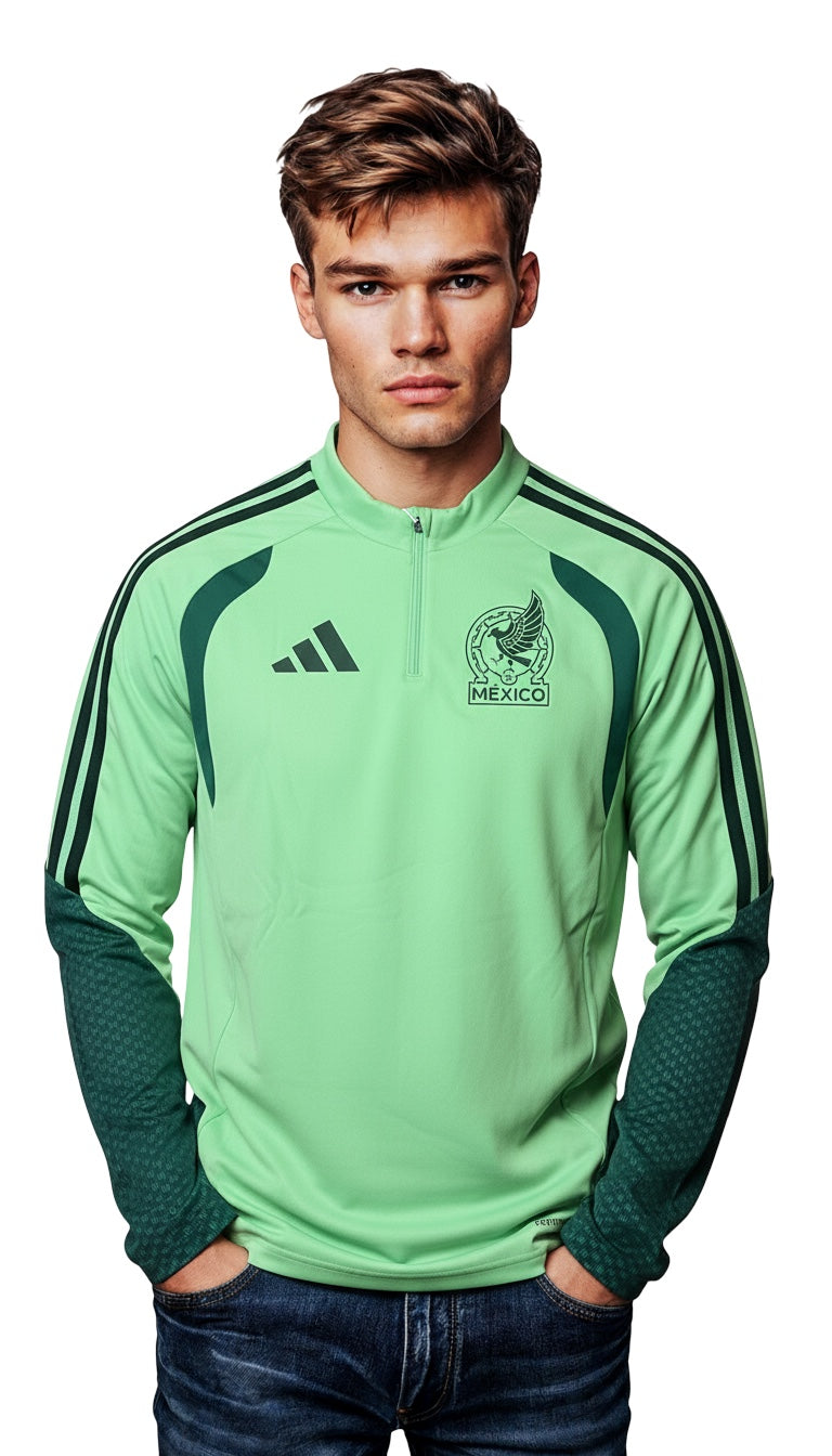 Adidas Mexico 26 Tiro Training Tops-Green product image 1, provided for visual reference and product detail review