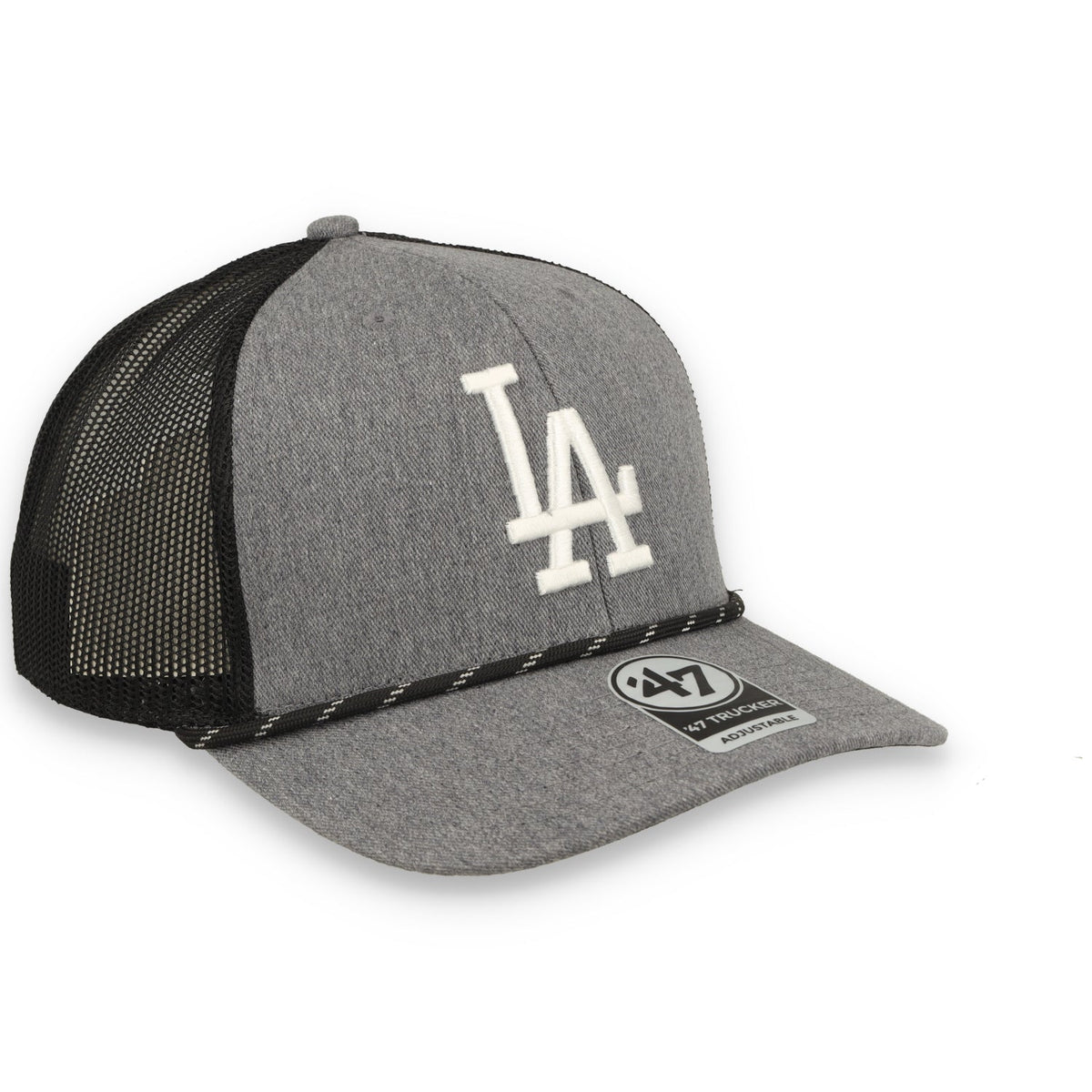 '47 Brand Los Angeles Dodgers Carbon Rope Trucker Adjustable Snapback Hat product image 2, provided for visual reference and
