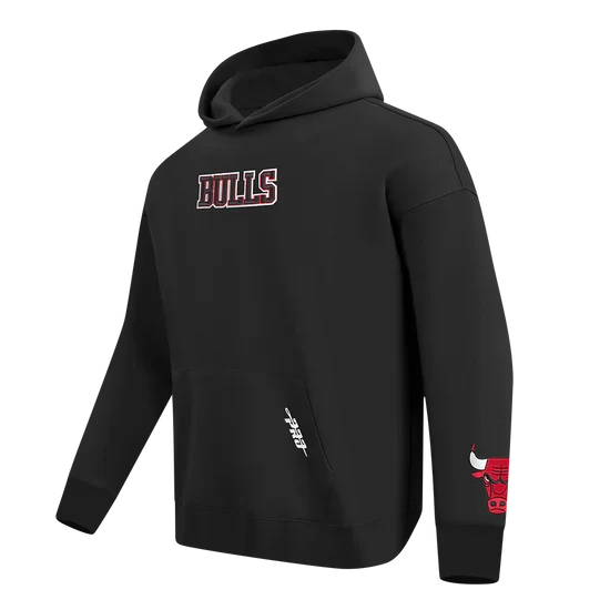 Pro Standard Chicago Bulls Wingspan Drop Shoulder Fleece Pullover Hoodie product image 2, provided for visual reference and