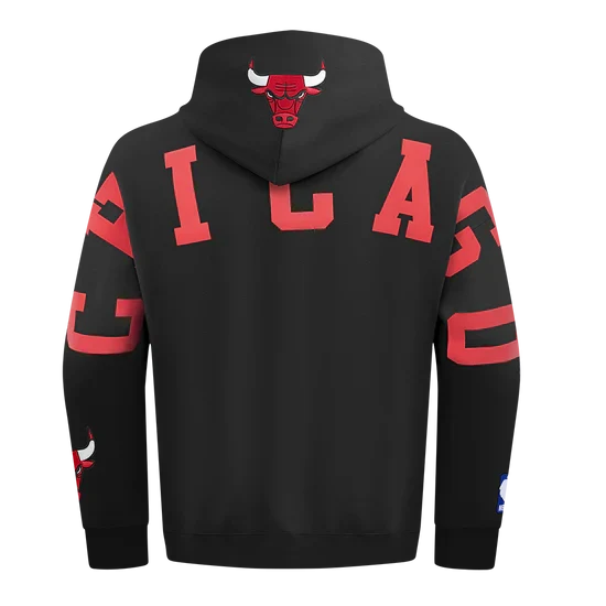 Pro Standard Chicago Bulls Wingspan Drop Shoulder Fleece Pullover Hoodie product image 4, provided for visual reference and