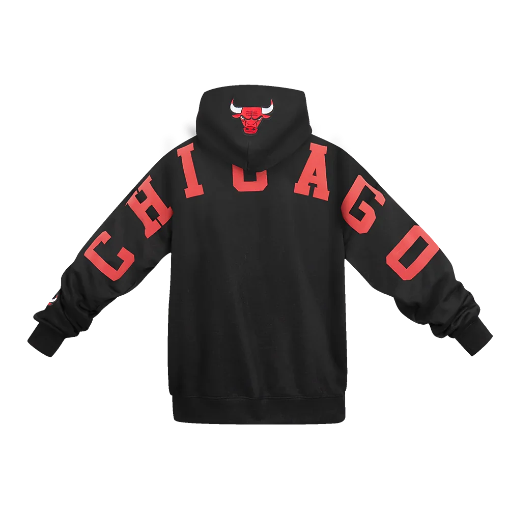 Pro Standard Chicago Bulls Wingspan Drop Shoulder Fleece Pullover Hoodie product image 3, provided for visual reference and