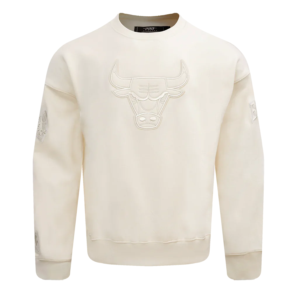 Chicago Bulls Cream Neutral Drop Shoulder Pro Standard Crew Neck Sweatshirt product image 2, provided for visual reference