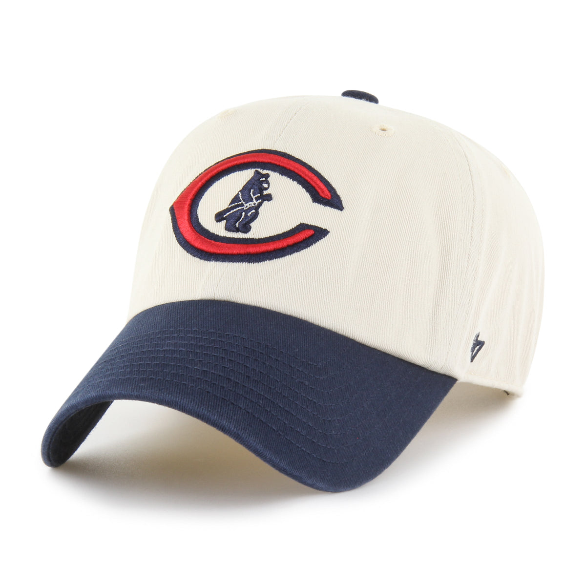 Chicago Cubs Natural/Navy Cooperstown Two Tone '47 Adjustable Cleanup Hat product image 1, provided for visual reference and