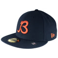 Chicago Bears New Era 59FIFTY Navy B Fitted Hat product image 1, provided for visual reference and product detail review