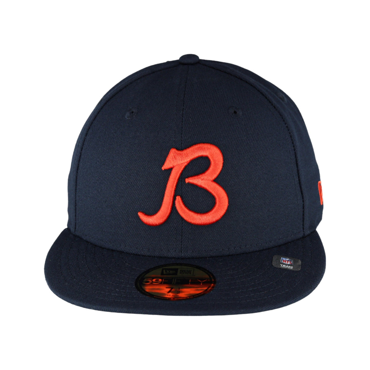 Chicago Bears New Era 59FIFTY Navy B Fitted Hat product image 5, provided for visual reference and product detail review