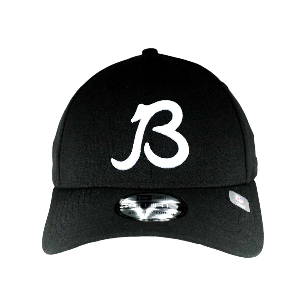 Chicago Bears New Era Black 39THIRTY Flex Fit Hat product image 2, provided for visual reference and product detail review
