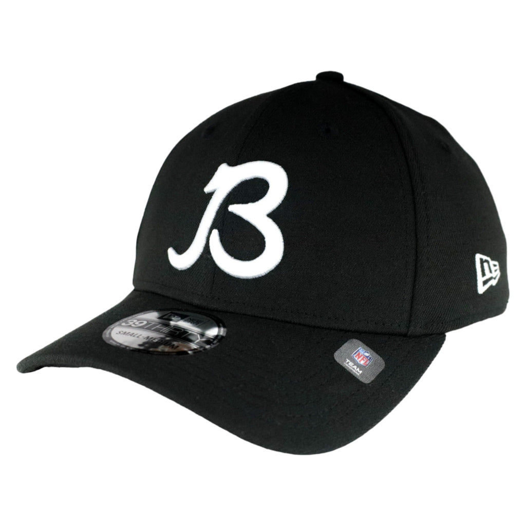 Chicago Bears New Era Black 39THIRTY Flex Fit Hat product image 3, provided for visual reference and product detail review