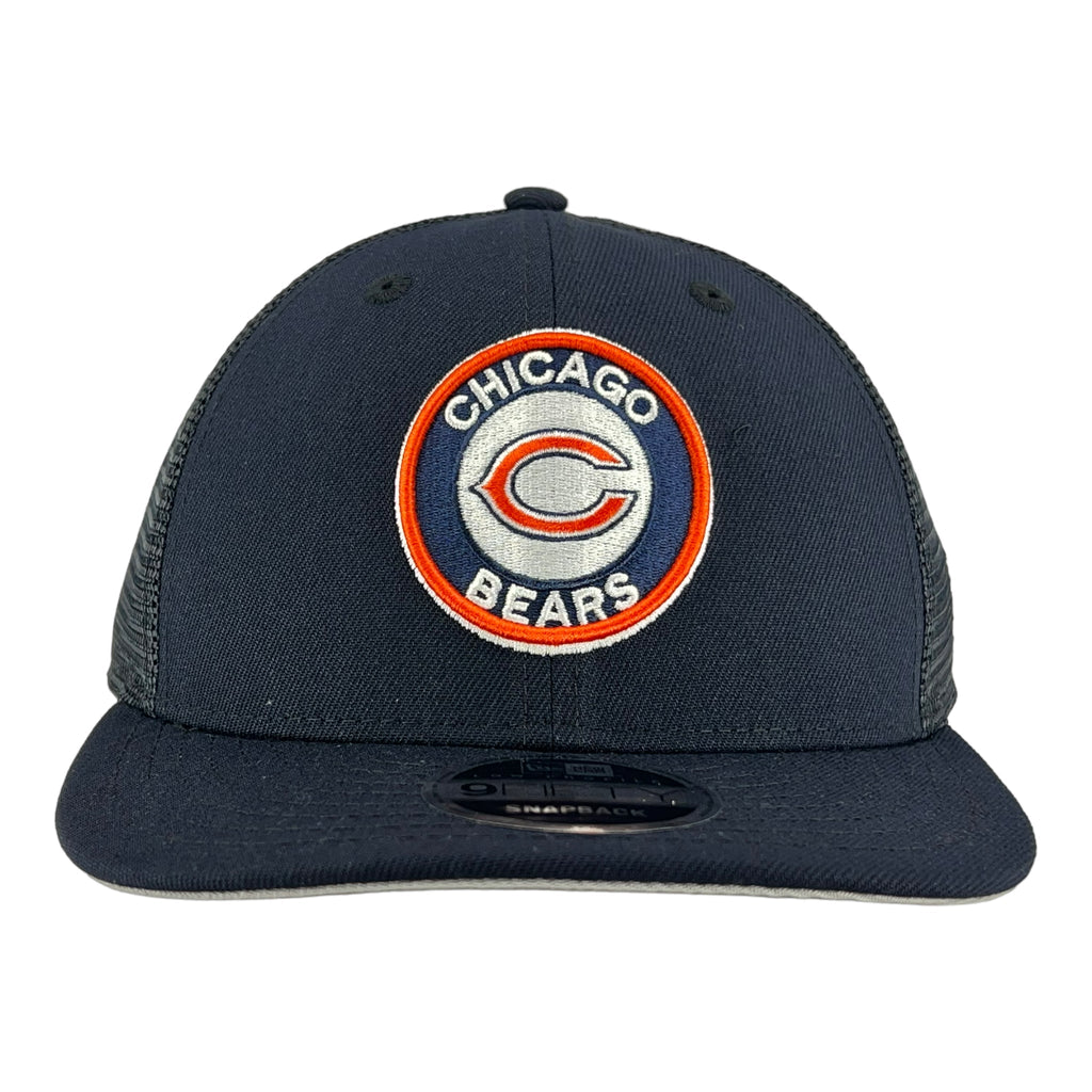 Chicago Bears Navy Bears Circle New Era Low Profile 9FIFTY Snapback Hat product image 2, provided for visual reference and