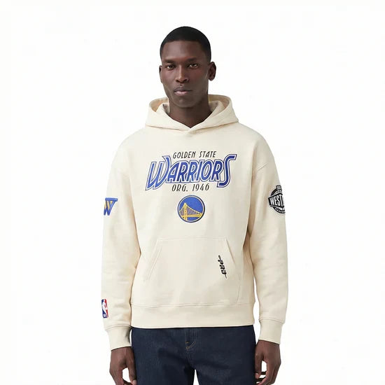 Pro Standar Golden State Warriors Paradise M Drop Shoulder Flc Po Hoodie - Eggshell product image 3, provided for visual