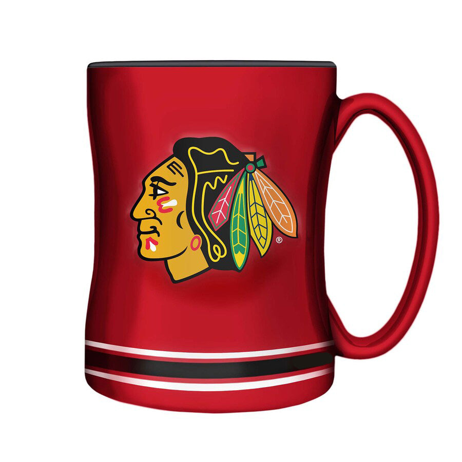 Chicago Blackhawks 14oz Red Sculpted Relief Mug product image 1, provided for visual reference and product detail review