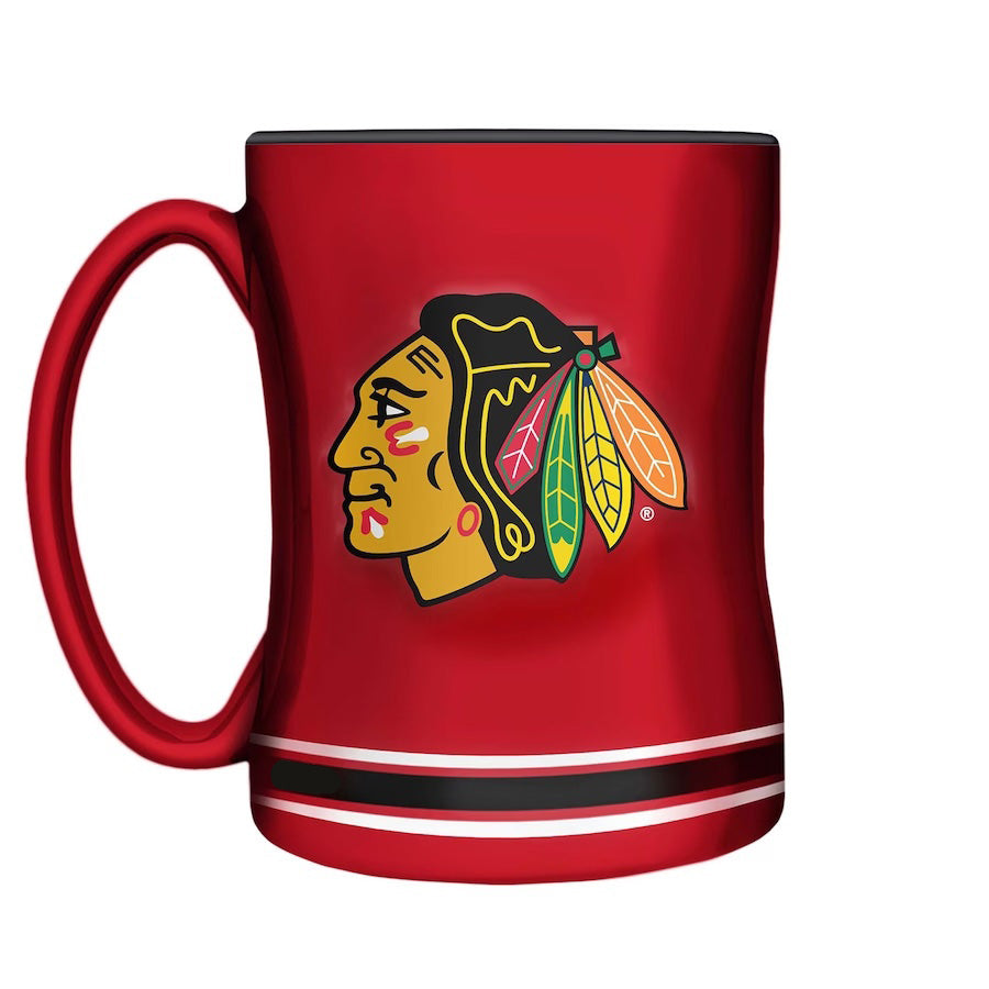 Chicago Blackhawks 14oz Red Sculpted Relief Mug product image 2, provided for visual reference and product detail review