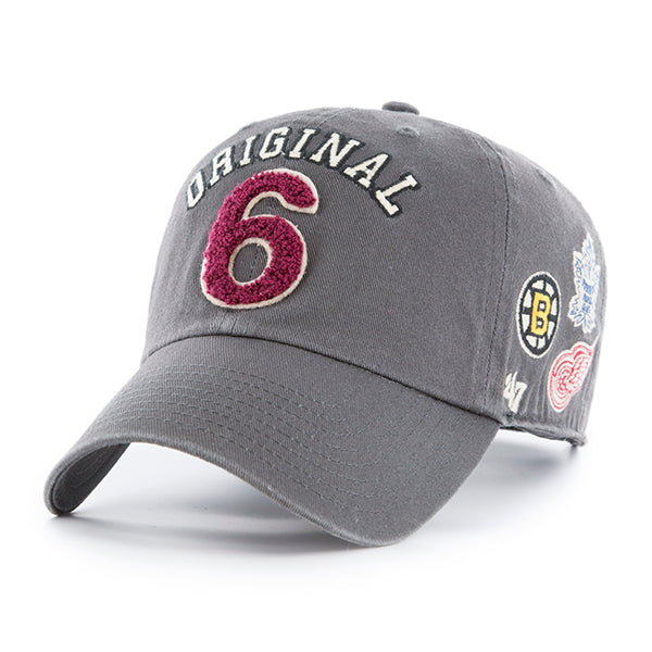 Chicago Blackhawks Charcoal Original 6 Adjustable Hat product image 1, provided for visual reference and product detail