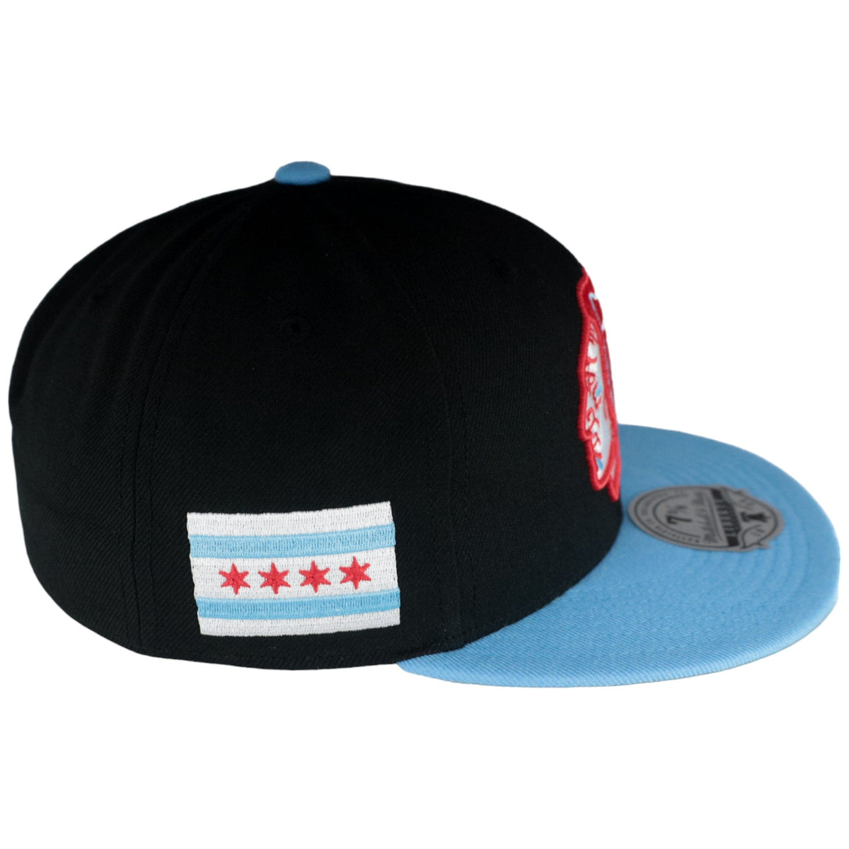 Chicago Blackhawks Chicago Flag Liberty Mitchell & Ness Fitted Hat product image 4, provided for visual reference and