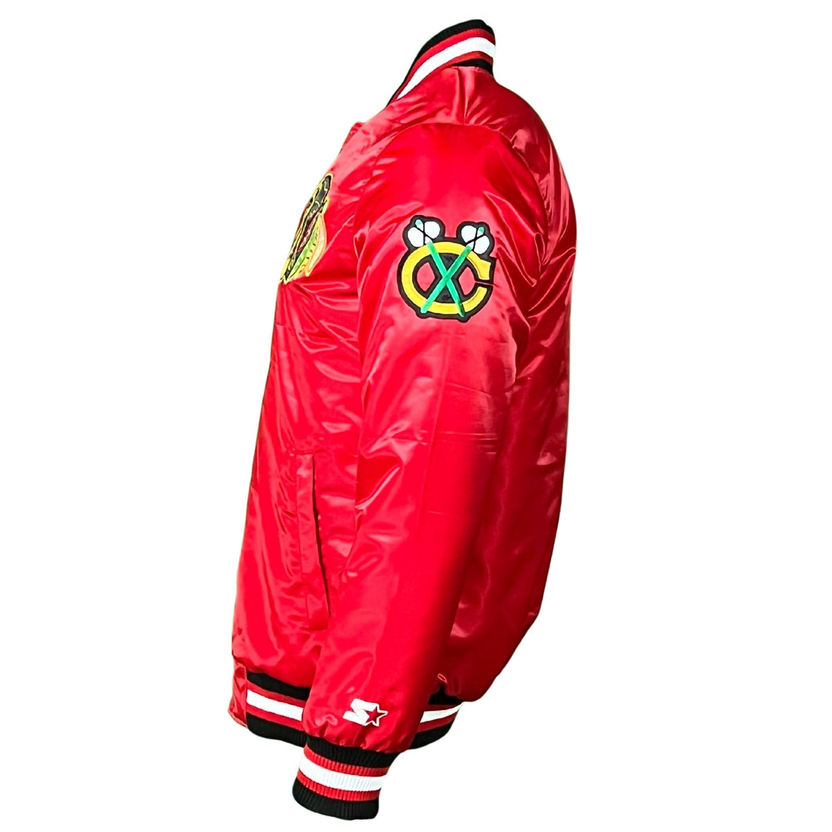 Chicago Blackhawks Red Vintage Starter Jacket product image 2, provided for visual reference and product detail review