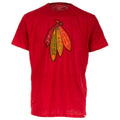 Chicago Blackhawks Men Heather Light Blue Distressed Red, Black, and White Tomahawks Logo Tri-Blend T-Shirt product image 1,