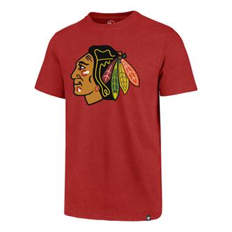 Chicago Blackhawks Red Primary '47 Club T-Shirt product image 1, provided for visual reference and product detail review