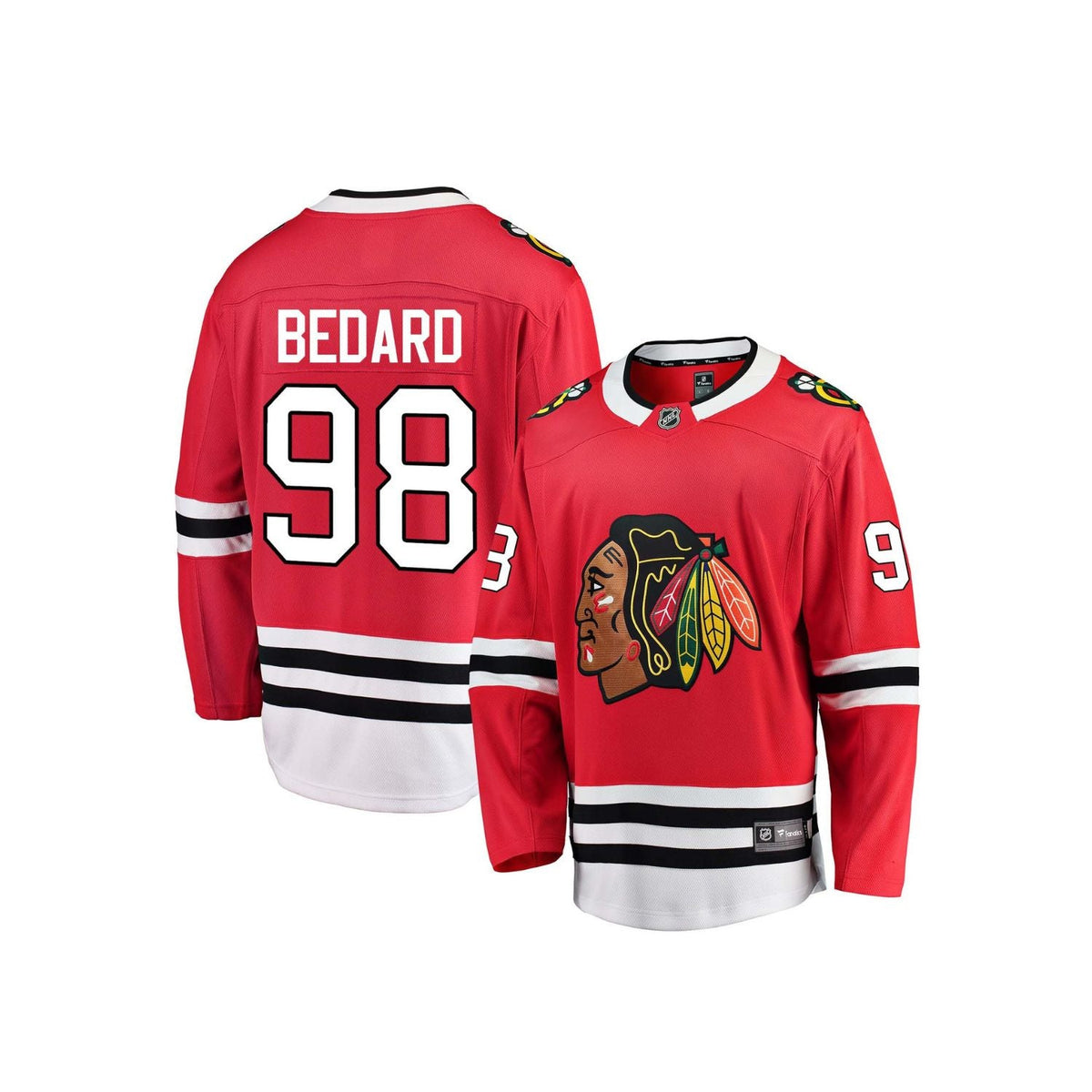 Connor Bedard Chicago Blackhawks Red Home Premier Youth Jersey product image 1, provided for visual reference and product