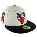 Chicago Bulls Stone/Black/Red UV New Era 59FIFTY Fitted Hat product image 1, provided for visual reference and product