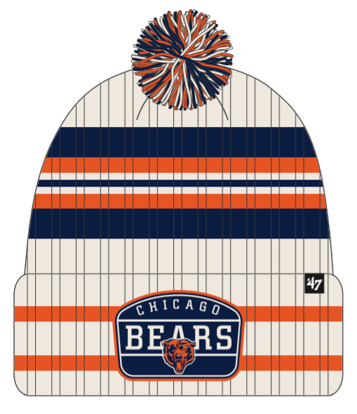 Chicago Bears Hone With Patch 47' Cuffed Knit Hat product image 1, provided for visual reference and product detail review