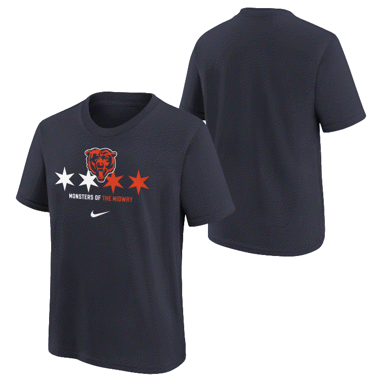 Chicago Bears Nike Youth Local T-Shirt product image 1, provided for visual reference and product detail review