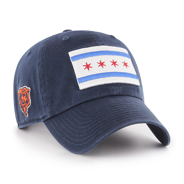 Chicago Bears Chicago Flag Navy 47' Clean Up Adjustable Hat product image 1, provided for visual reference and product
