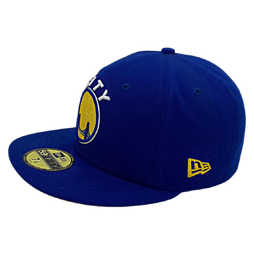 Golden State Warriors The City New Era 59Fifty Hat-Blue/Yellow product image 1, provided for visual reference and product