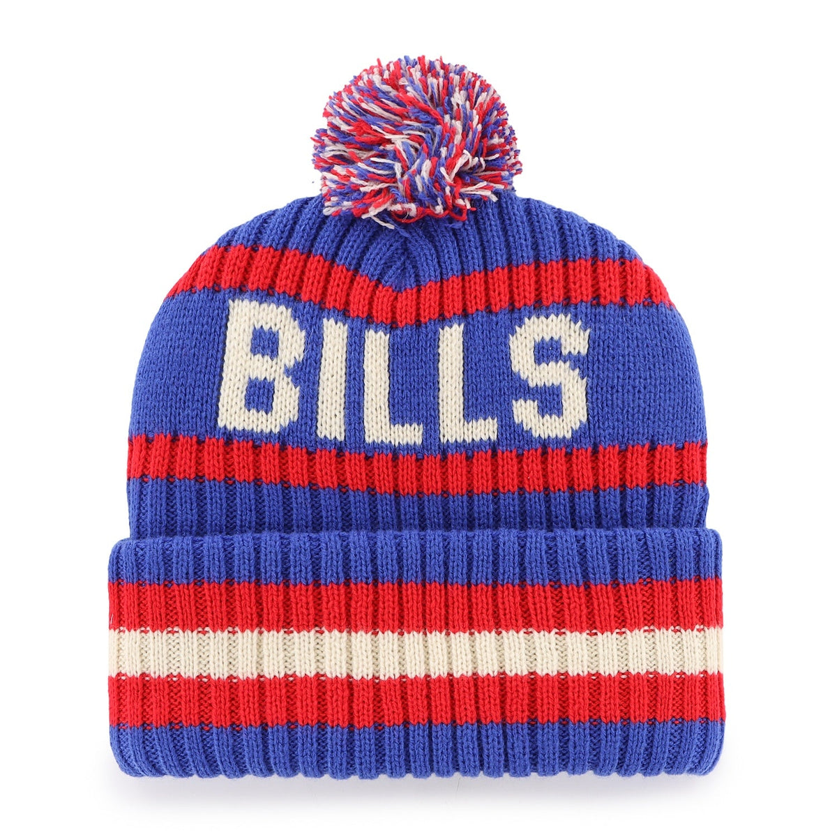 Buffalo Bills '47 Sonic Blue Bering Cuffed Knit Hat product image 2, provided for visual reference and product detail review