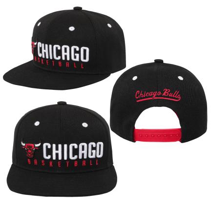 Chicago Bulls Youth Stacked Black Snapback product image 1, provided for visual reference and product detail review