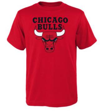 Chicago Bulls Red Youth T-Shirt product image 1, provided for visual reference and product detail review