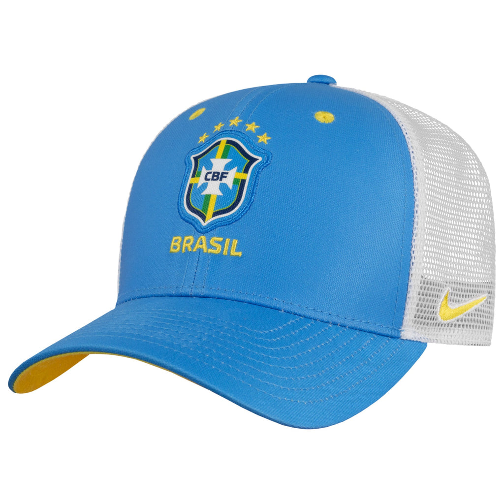 Nike Brazil Rise Trucker Snapback Hat product image 1, provided for visual reference and product detail review